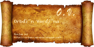 Orbán Veréna névjegykártya